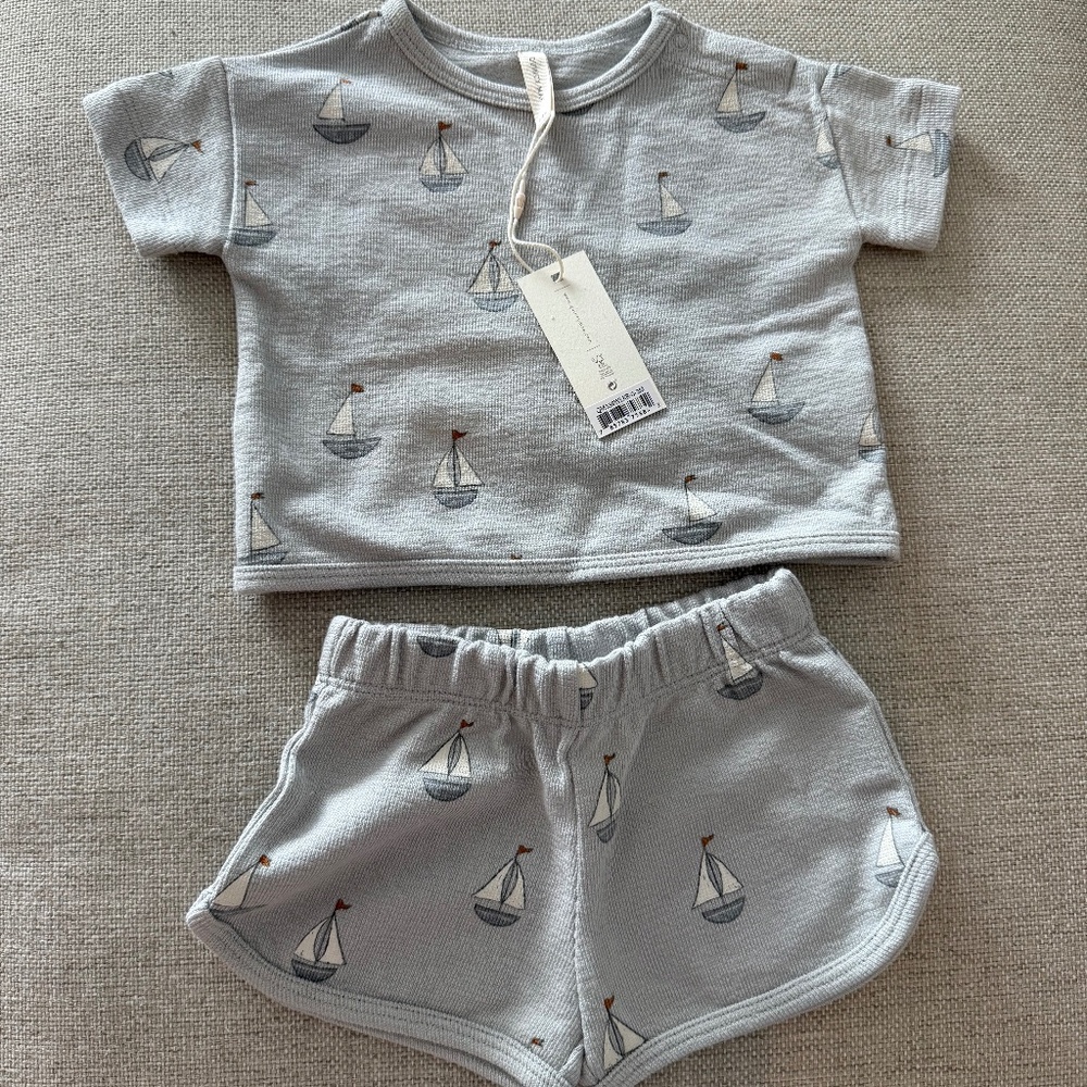 NWT Quincy Mae Sailboats Shorts Set